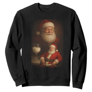 Funny Christmas Santa Drinking Milk Dank Meme Sweatshirt TS11 Black Print Your Wear