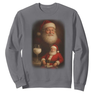 Funny Christmas Santa Drinking Milk Dank Meme Sweatshirt TS11 Charcoal Print Your Wear