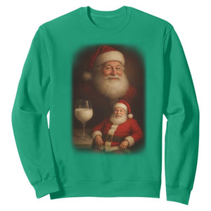 Funny Christmas Santa Drinking Milk Dank Meme Sweatshirt TS11 Irish Green Print Your Wear