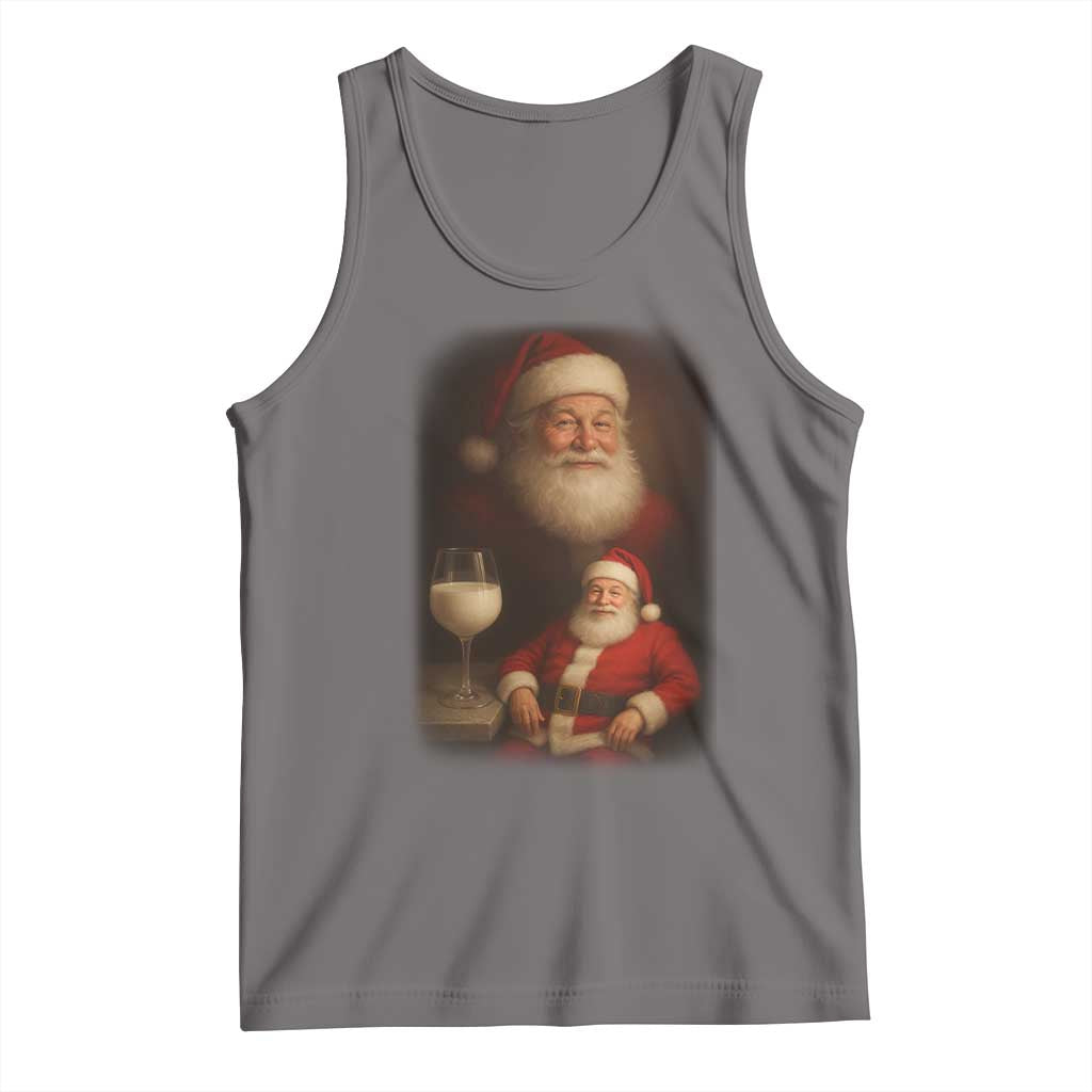 Funny Christmas Santa Drinking Milk Dank Meme Tank Top TS11 Deep Heather Print Your Wear