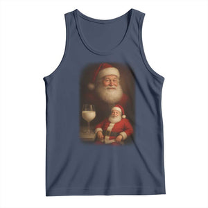 Funny Christmas Santa Drinking Milk Dank Meme Tank Top TS11 Navy Print Your Wear