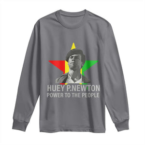 Huey P.Newton Power To The People Long Sleeve Shirt Black Panther Party Black History Month TS11 Charcoal Print Your Wear