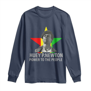 Huey P.Newton Power To The People Long Sleeve Shirt Black Panther Party Black History Month TS11 Navy Print Your Wear