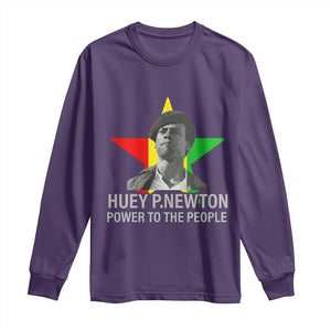 Huey P.Newton Power To The People Long Sleeve Shirt Black Panther Party Black History Month TS11 Purple Print Your Wear