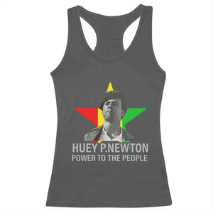 Huey P.Newton Power To The People Racerback Tank Top Black Panther Party Black History Month TS11 Dark Heather Print Your Wear