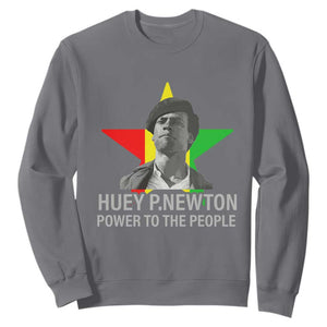 Huey P.Newton Power To The People Sweatshirt Black Panther Party Black History Month TS11 Charcoal Print Your Wear