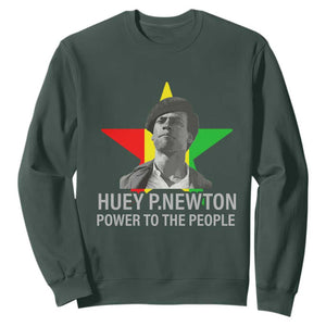 Huey P.Newton Power To The People Sweatshirt Black Panther Party Black History Month TS11 Dark Forest Green Print Your Wear