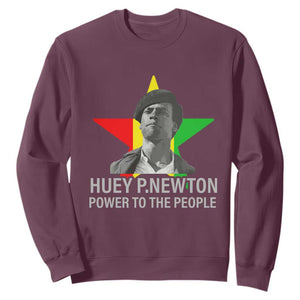 Huey P.Newton Power To The People Sweatshirt Black Panther Party Black History Month TS11 Maroon Print Your Wear