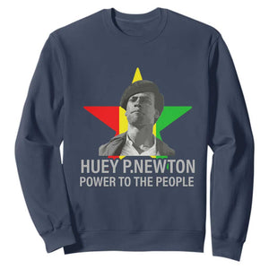 Huey P.Newton Power To The People Sweatshirt Black Panther Party Black History Month TS11 Navy Print Your Wear