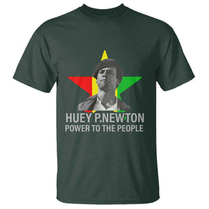 Huey P.Newton Power To The People T Shirt Black Panther Party Black History Month TS11 Dark Forest Green Print Your Wear