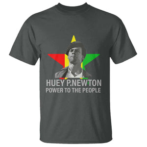 Huey P.Newton Power To The People T Shirt Black Panther Party Black History Month TS11 Dark Heather Print Your Wear