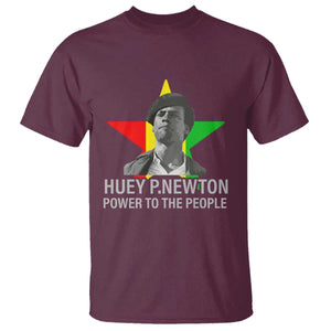 Huey P.Newton Power To The People T Shirt Black Panther Party Black History Month TS11 Maroon Print Your Wear