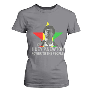 Huey P.Newton Power To The People T Shirt For Women Black Panther Party Black History Month TS11 Charcoal Print Your Wear