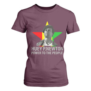 Huey P.Newton Power To The People T Shirt For Women Black Panther Party Black History Month TS11 Maroon Print Your Wear