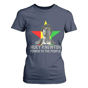 Huey P.Newton Power To The People T Shirt For Women Black Panther Party Black History Month TS11 Navy Print Your Wear