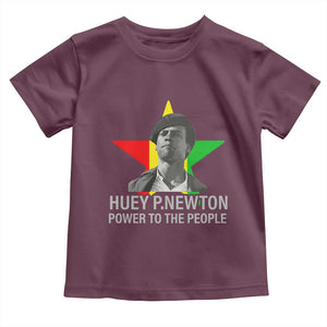 Huey P.Newton Power To The People Toddler T Shirt Black Panther Party Black History Month TS11 Maroon Print Your Wear