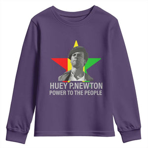 Huey P.Newton Power To The People Youth Sweatshirt Black Panther Party Black History Month TS11 Purple Print Your Wear