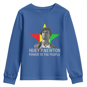 Huey P.Newton Power To The People Youth Sweatshirt Black Panther Party Black History Month TS11 Royal Blue Print Your Wear