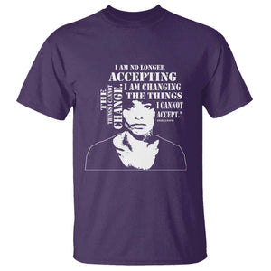 Angela Davis Quotes T Shirt I Am No Longer Accepting The Things I Cannot Change Black History Month TS11 Purple Print Your Wear