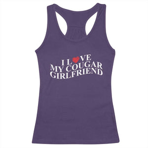 Funny I Love My Cougar Girlfriend Racerback Tank Top Boyfriend Valentines Couple Matching TS11 Purple Print Your Wear