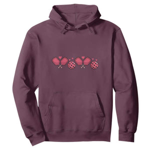 Funny Valentine's Day Xoxo Pink Pickleball Hoodie TS11 Maroon Print Your Wear