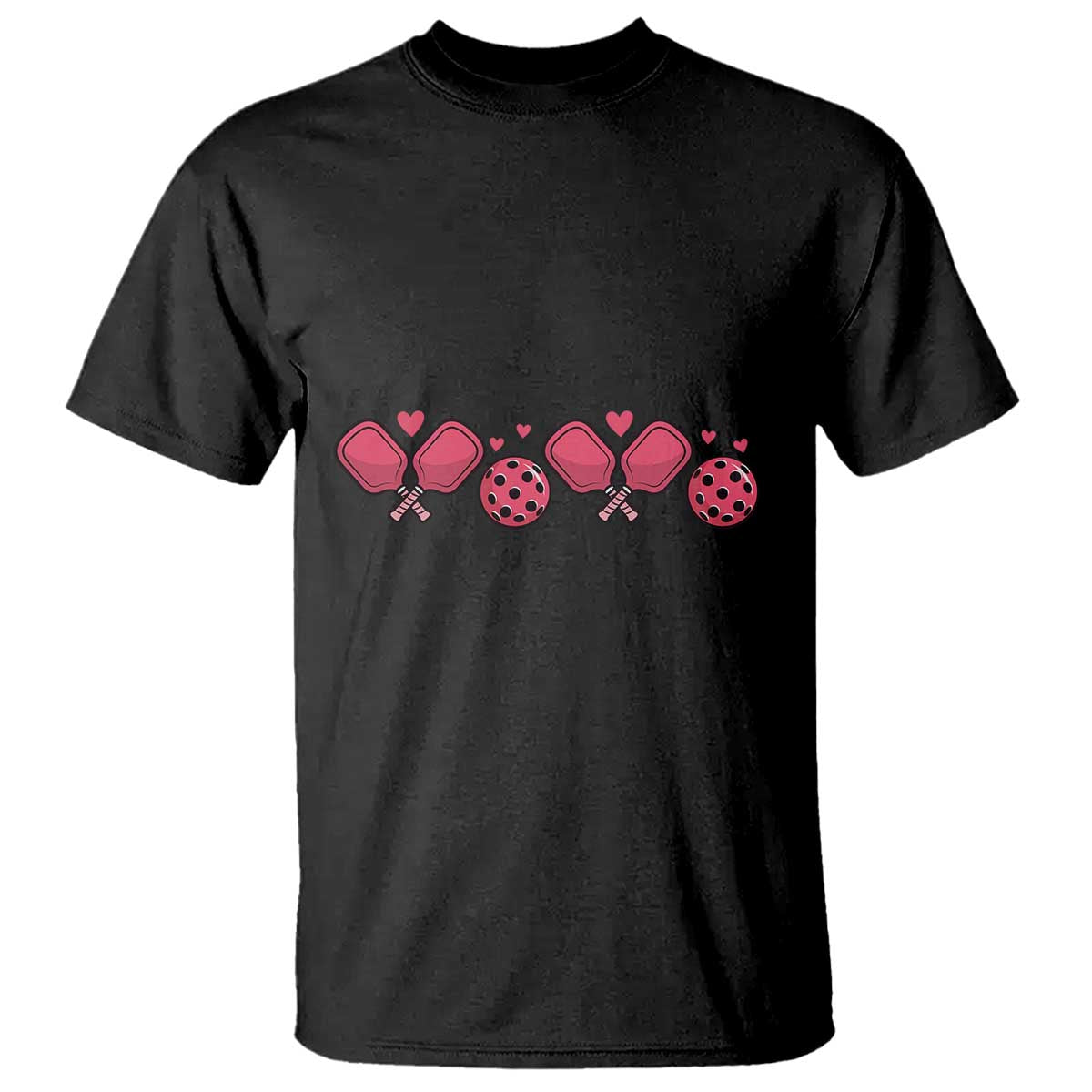 Funny Valentine's Day Xoxo Pink Pickleball T Shirt TS11 Black Print Your Wear