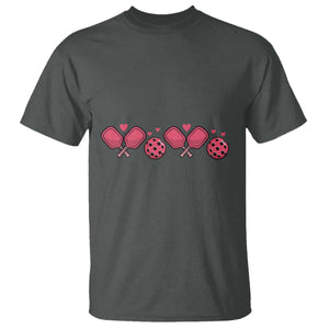 Funny Valentine's Day Xoxo Pink Pickleball T Shirt TS11 Dark Heather Print Your Wear