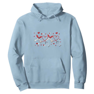 Funny Valentine's Day Nurse Doctor Hoodie Heart Stethoscope TS11 Light Blue Print Your Wear