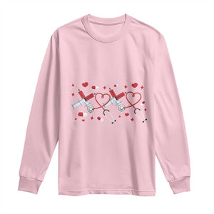 Funny Valentine's Day Nurse Doctor Long Sleeve Shirt Heart Stethoscope TS11 Light Pink Print Your Wear