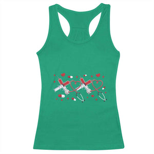 Funny Valentine's Day Nurse Doctor Racerback Tank Top Heart Stethoscope TS11 Irish Green Print Your Wear