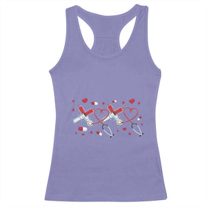 Funny Valentine's Day Nurse Doctor Racerback Tank Top Heart Stethoscope TS11 Violet Print Your Wear