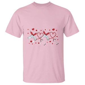 Funny Valentine's Day Nurse Doctor T Shirt Heart Stethoscope TS11 Light Pink Print Your Wear