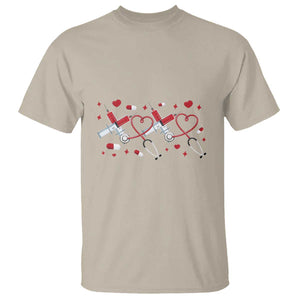 Funny Valentine's Day Nurse Doctor T Shirt Heart Stethoscope TS11 Sand Print Your Wear