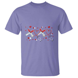 Funny Valentine's Day Nurse Doctor T Shirt Heart Stethoscope TS11 Violet Print Your Wear