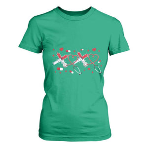 Funny Valentine's Day Nurse Doctor T Shirt For Women Heart Stethoscope TS11 Irish Green Print Your Wear