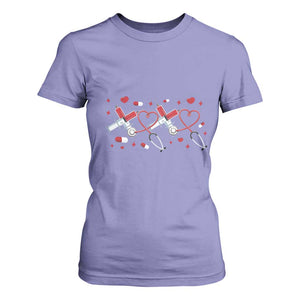 Funny Valentine's Day Nurse Doctor T Shirt For Women Heart Stethoscope TS11 Violet Print Your Wear