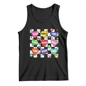 Funny Spanish Candy Heart Valentine's Day Tank Top TS11 Black Print Your Wear