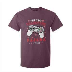 Funny Valentine's Day Gaming T Shirt For Kid This Is My Valentine Pajama Shirt Game Console TS11 Maroon Print Your Wear