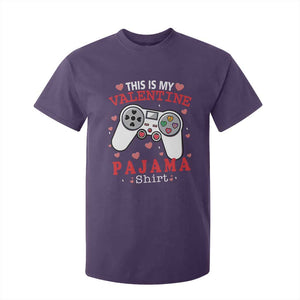 Funny Valentine's Day Gaming T Shirt For Kid This Is My Valentine Pajama Shirt Game Console TS11 Purple Print Your Wear