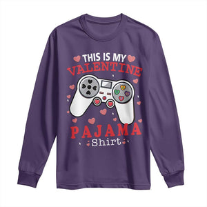 Funny Valentine's Day Gaming Long Sleeve Shirt This Is My Valentine Pajama Shirt Game Console TS11 Purple Print Your Wear