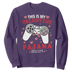 Funny Valentine's Day Gaming Sweatshirt This Is My Valentine Pajama Shirt Game Console TS11 Purple Print Your Wear