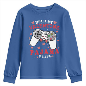 Funny Valentine's Day Gaming Youth Sweatshirt This Is My Valentine Pajama Shirt Game Console TS11 Royal Blue Print Your Wear