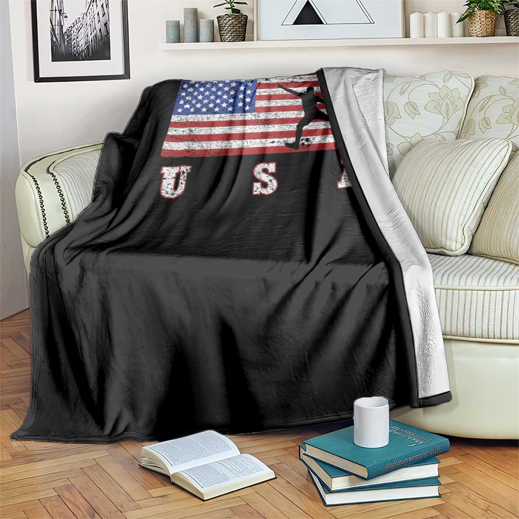 Patriotic Soccer Throw Blanket USA American Flag Team TS11 Print Your Wear