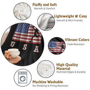 Patriotic Soccer Throw Blanket USA American Flag Team TS11 Print Your Wear