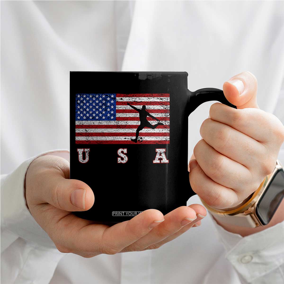 Patriotic Soccer Coffee Mug USA American Flag Team TS11 Print Your Wear