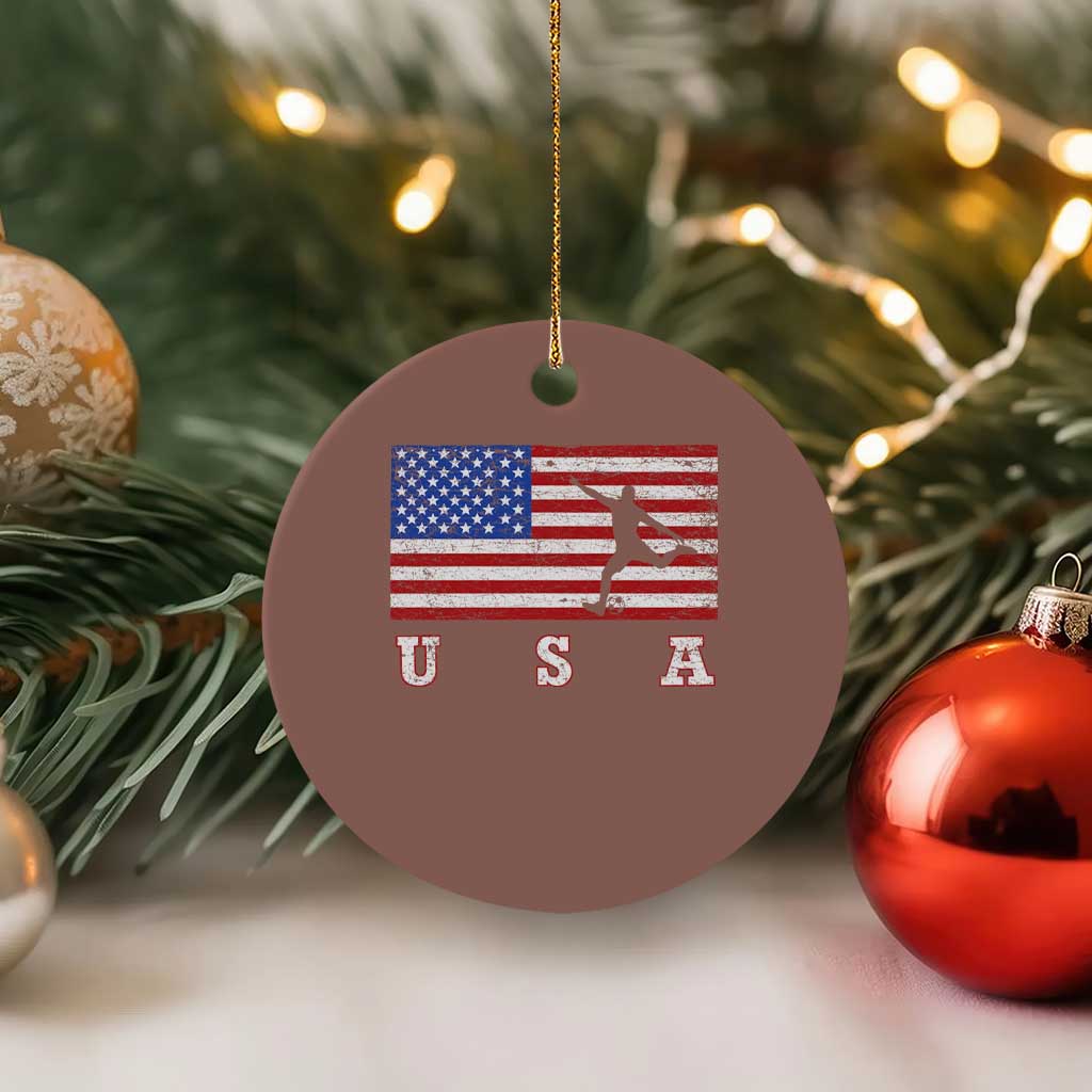 Patriotic Soccer Ceramic Ornament USA American Flag Team TS11 1pc Mocha Print Your Wear