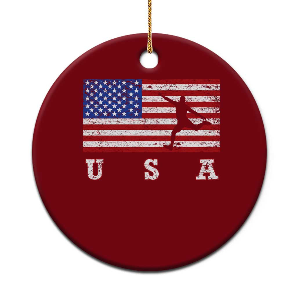 Patriotic Soccer Ceramic Ornament USA American Flag Team TS11 1pc Red Print Your Wear