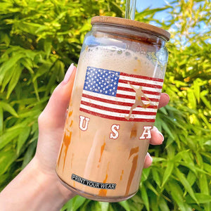 Patriotic Soccer Glass Can USA American Flag Team TS11 Black Print Your Wear