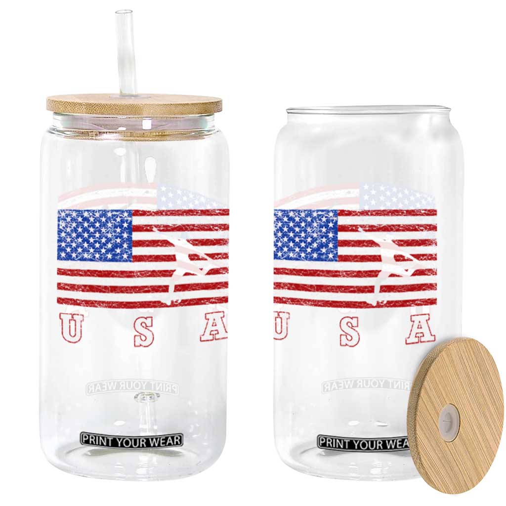 Patriotic Soccer Glass Can USA American Flag Team TS11 Print Your Wear