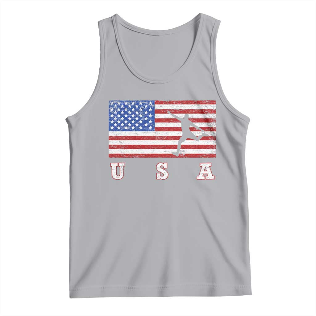 Patriotic Soccer Tank Top USA American Flag Team TS11 Athletic Heather Print Your Wear